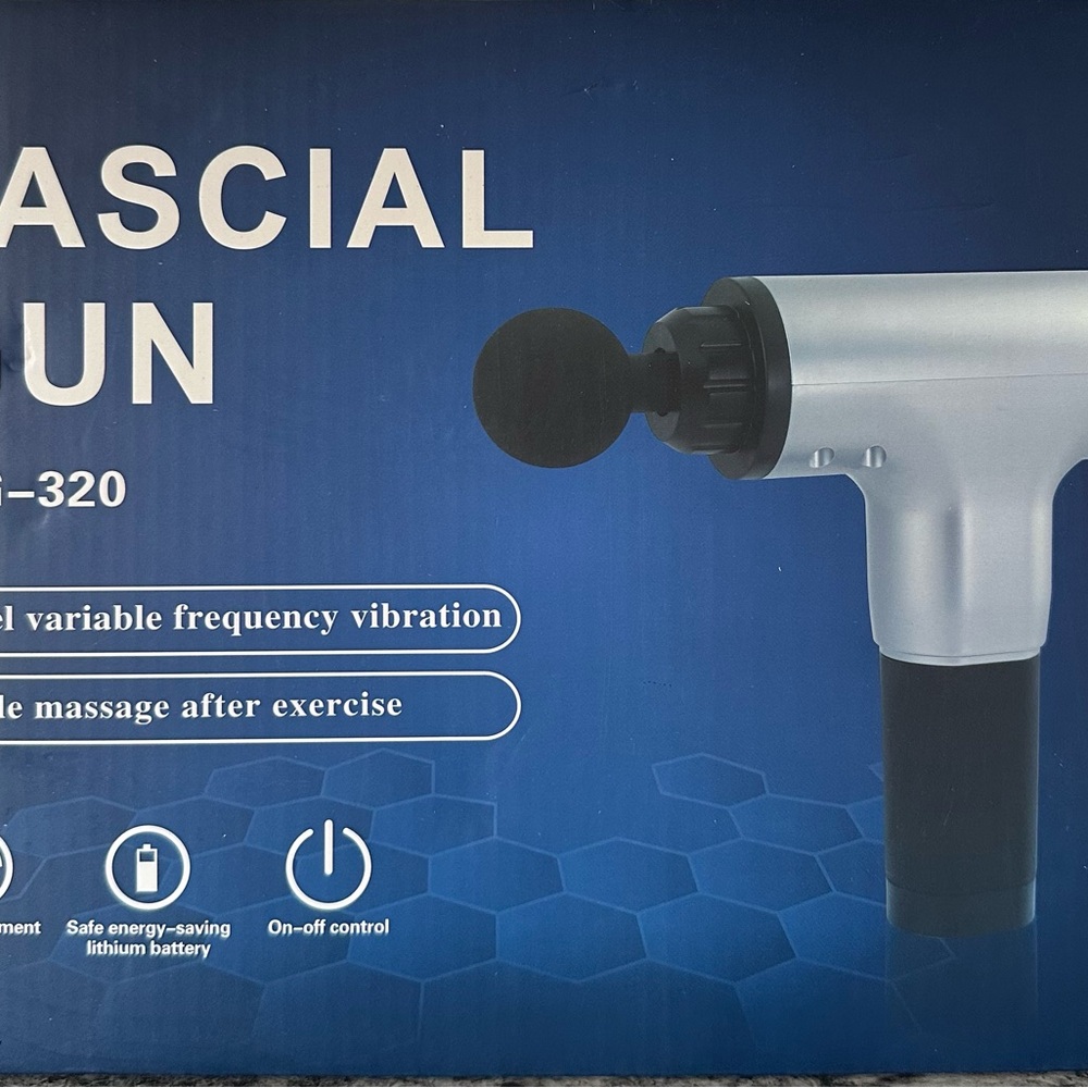 Silver and Black Fascia Gun HG-320 6-Level Variable Frequency Vibration NIB
